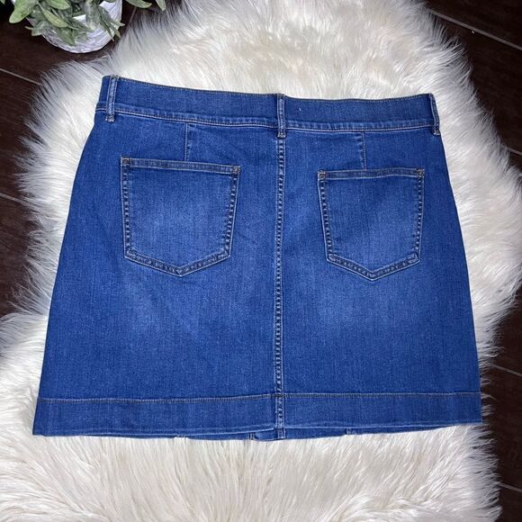 Ann Taylor The Loft button down denim skirt sz 14 - Picture 5 of 7